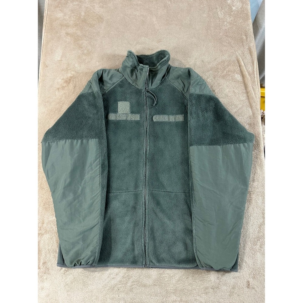 Peckham US Military Gen III Mens XL Long Green Blue Polartec Fleece Jacket EUC